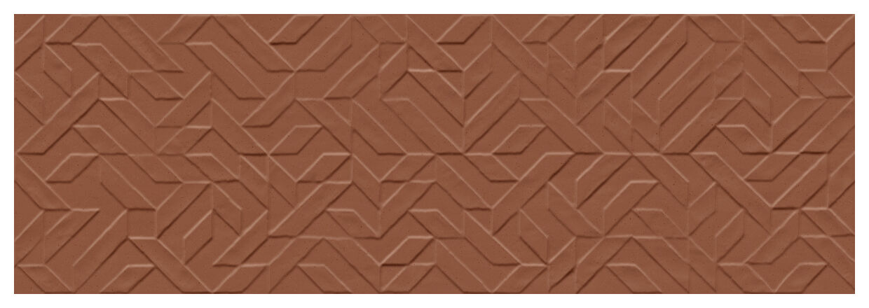 Marazzi Racconti Terracotta STR 3D Segmenti Mcyy 30x90 - brązowa płytka 3d do łazienki i kuchni