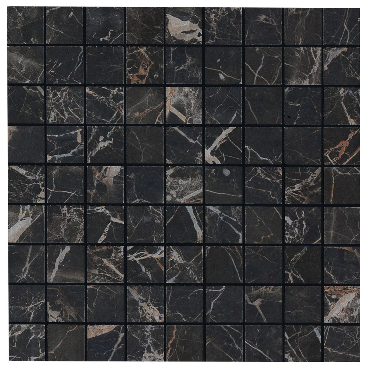Marazzi Allmarble S.Laurent Mosaico MMQ3 30x30 - czarna mozaika imitująca marmur