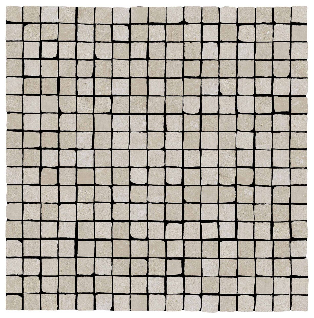 Duża mozaika gresowa Plaster Sand K.1,5x1,5 w beżowych odcieniach z matową chropowatą fakturą