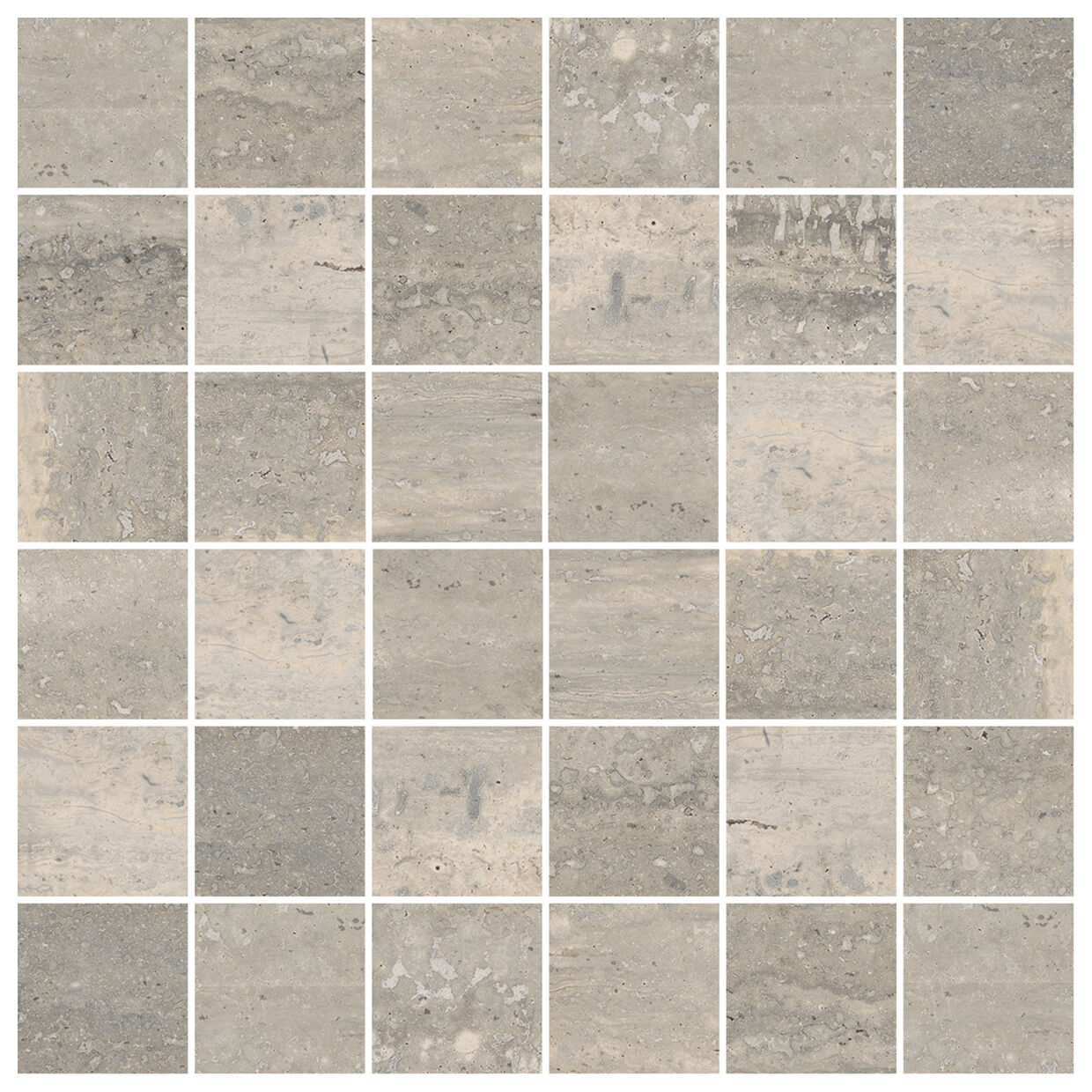 Marazzi Mystone Travertino Silver Mosaico M9P0 30x30 - duża mozaika gresowa włoska
