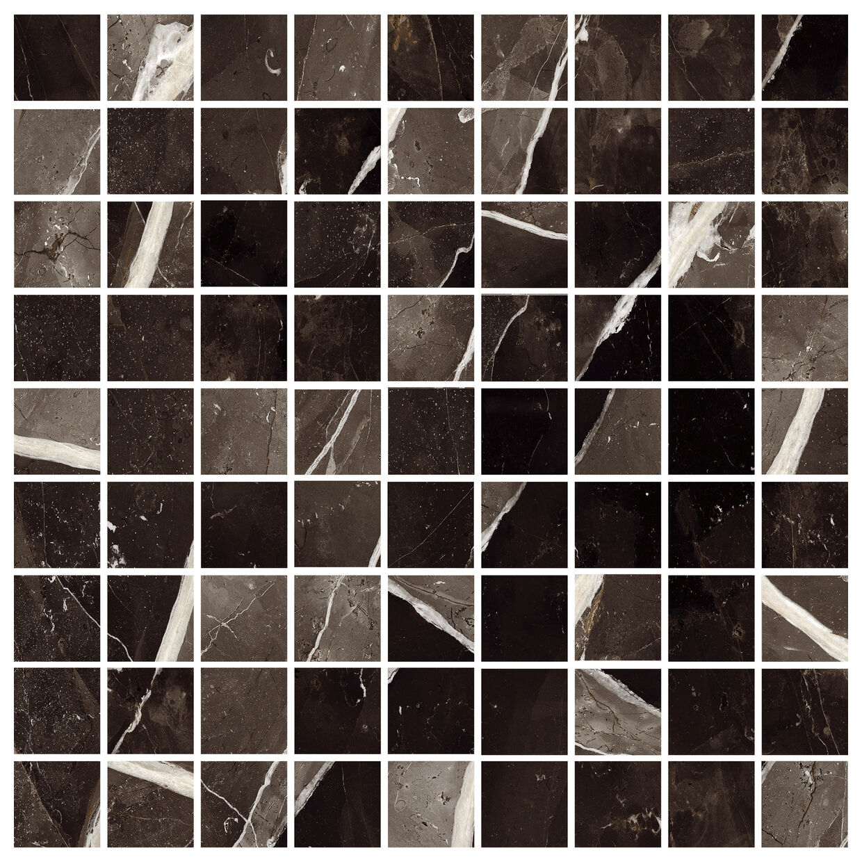 Marazzi Allmarble Calacatta Black Mosaico LUX Meze 30x30 - duża mozaika włoska