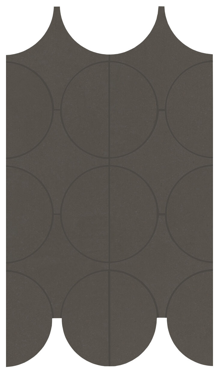 Marazzi Cementum Carbon Mosaico Cerchi M9Y4 23.8x41.4 - grafitowa mozaika imitująca beton