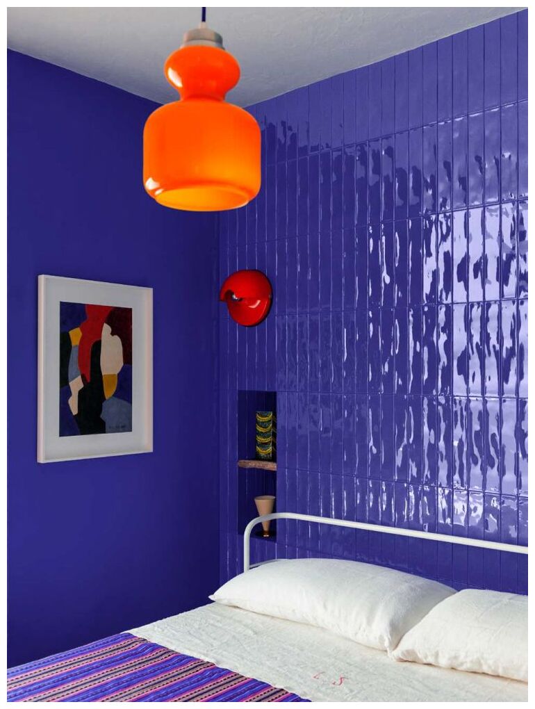 Błyszczące niebieskie płytki Luz Cobalto LUX Mfms o formacie cegiełki 5,3x30 cm na ścianę - zdjęcie nr: 3