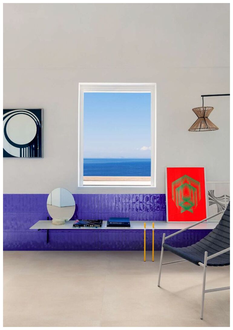 Błyszczące niebieskie płytki Luz Cobalto LUX Mfms o formacie cegiełki 5,3x30 cm na ścianę - zdjęcie nr: 4