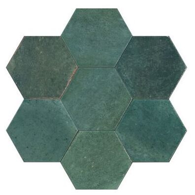 Marazzi Lume Esagona Green LUX Mffg 21x18.2 - gres porcelanowy heksagonalny na podłogę