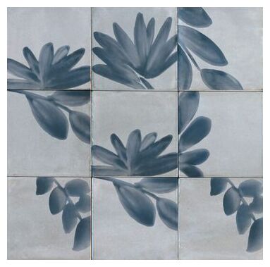Marazzi Rice Grigio Decoro Blossom LUX M9JD 15x15 - mała płytka dekoracyjna włoska kuchenna i łazienkowa