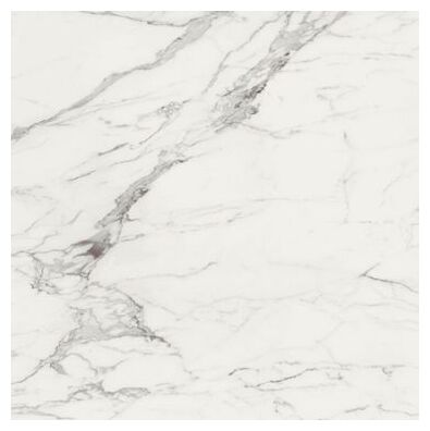 Matowy gres Grande Marble Look Statuario M0FN 120x120 z jasnym tłem i szarym żyłkowaniem