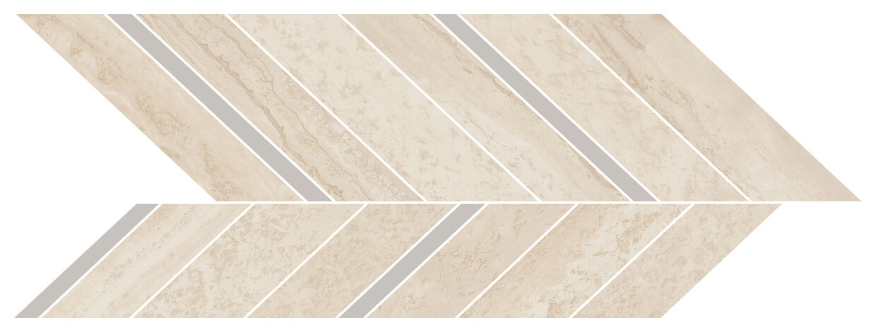 Marazzi Mystone Travertino Navona Mosaico Freccia M9Q5 19.8x52.1