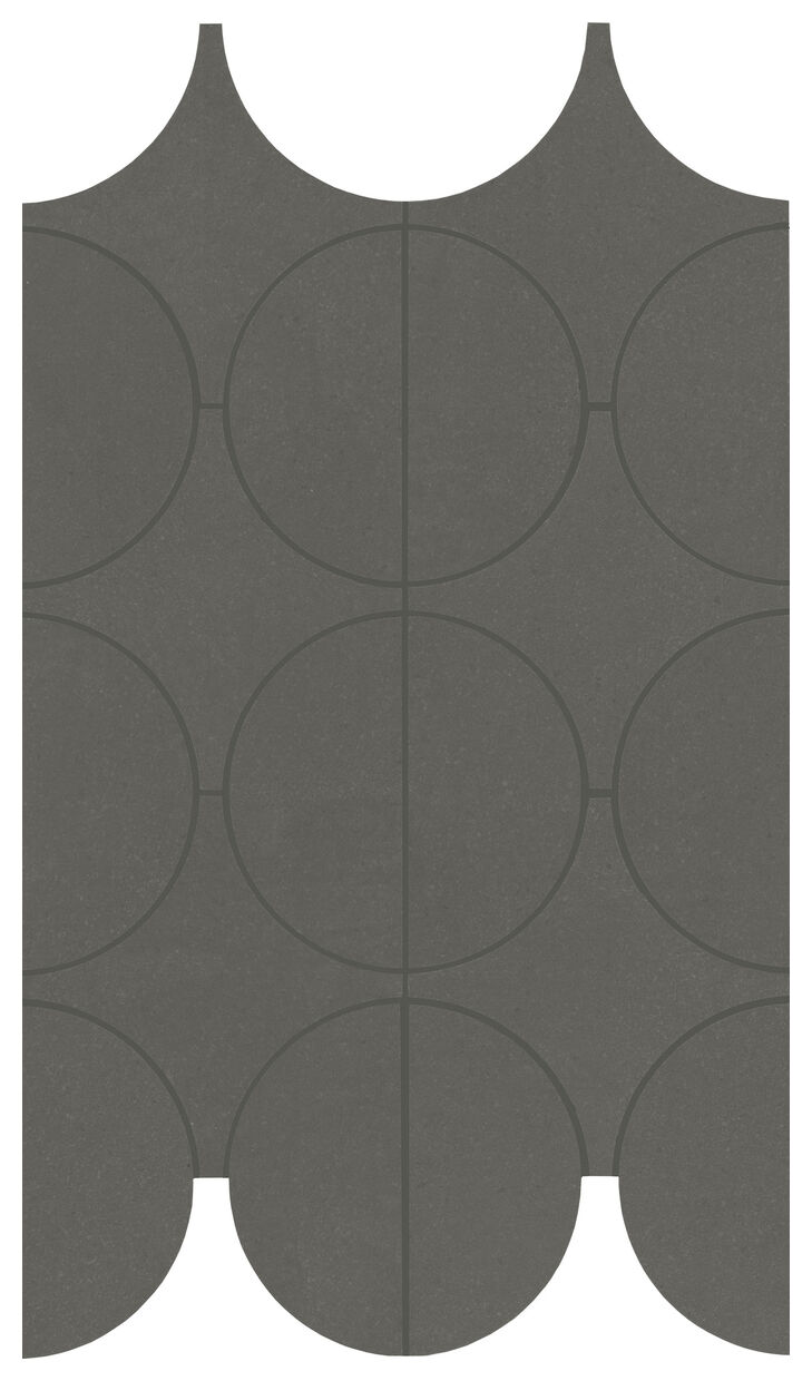 Marazzi Cementum Olive Mosaico Cerchi M9Y5 23.8x41.4 - matowa mozaika do łazienki i kuchni betonopodobna