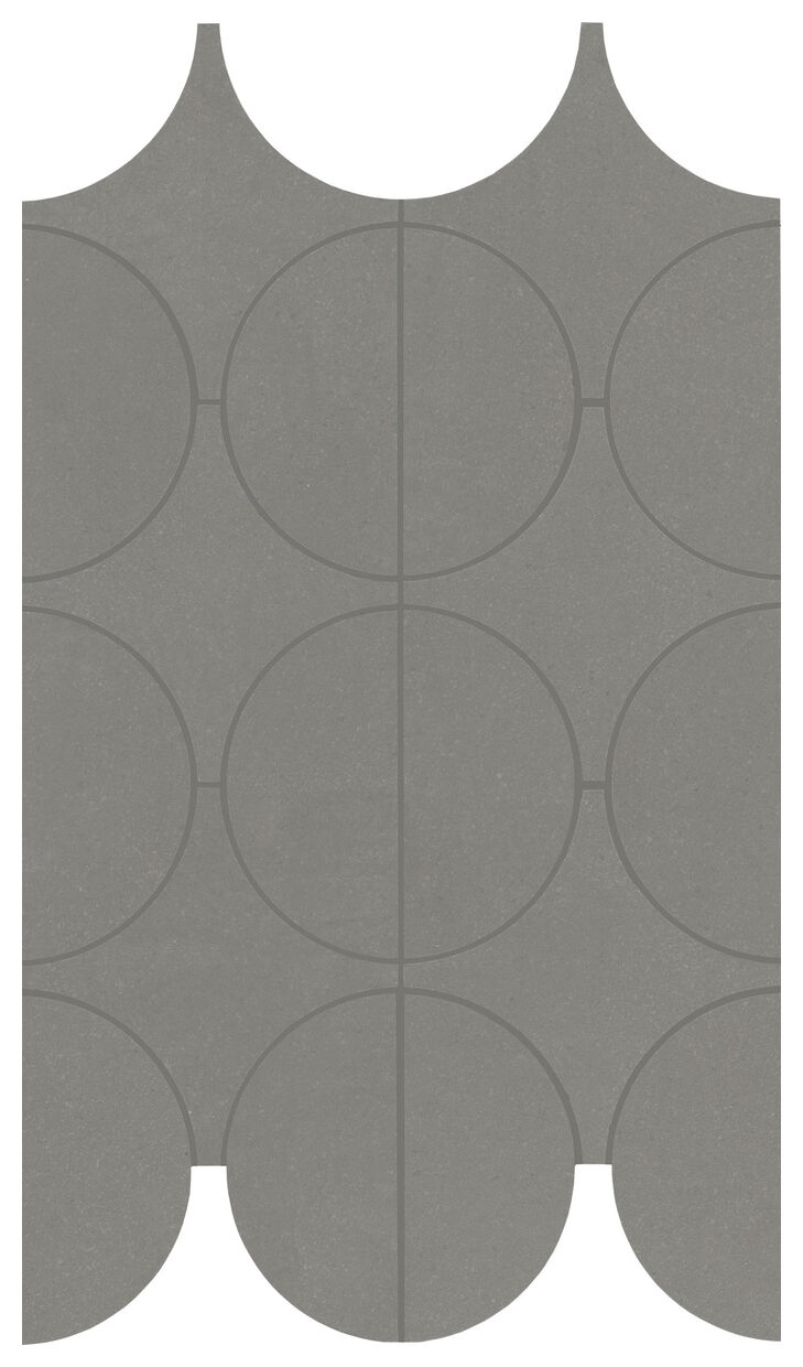 Marazzi Cementum Lead Mosaico Cerchi M9Y2 23.8x41.4 - matowa mozaika do salonu imitująca beton