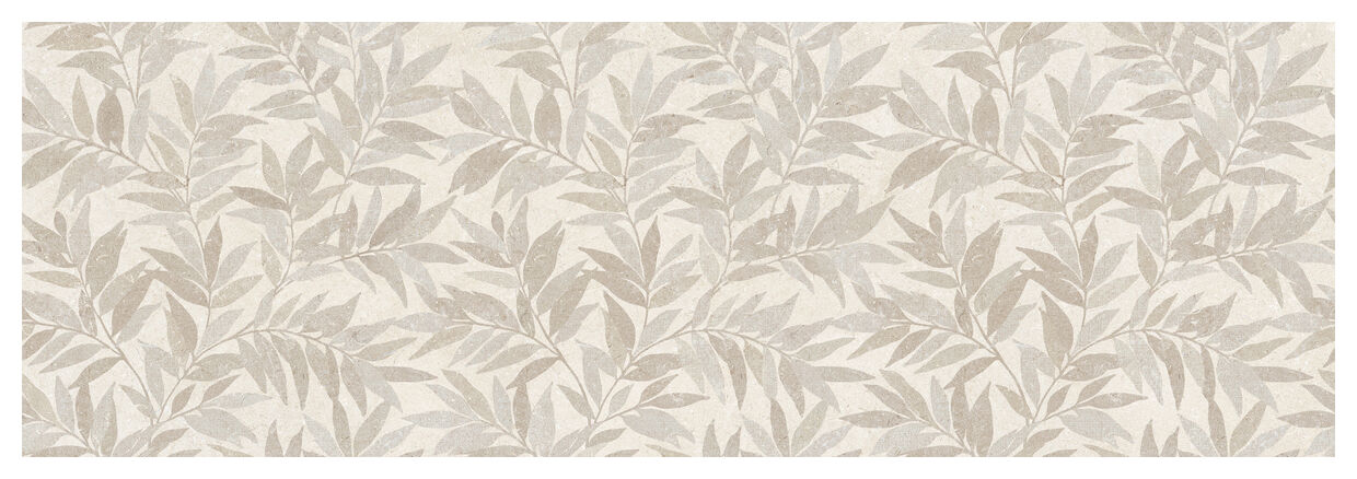 Marazzi Limestone Wall Decoro Agrifoglio Ivory Touch Mfcp 40x120 - matowa płytka dekoracyjna do salonu