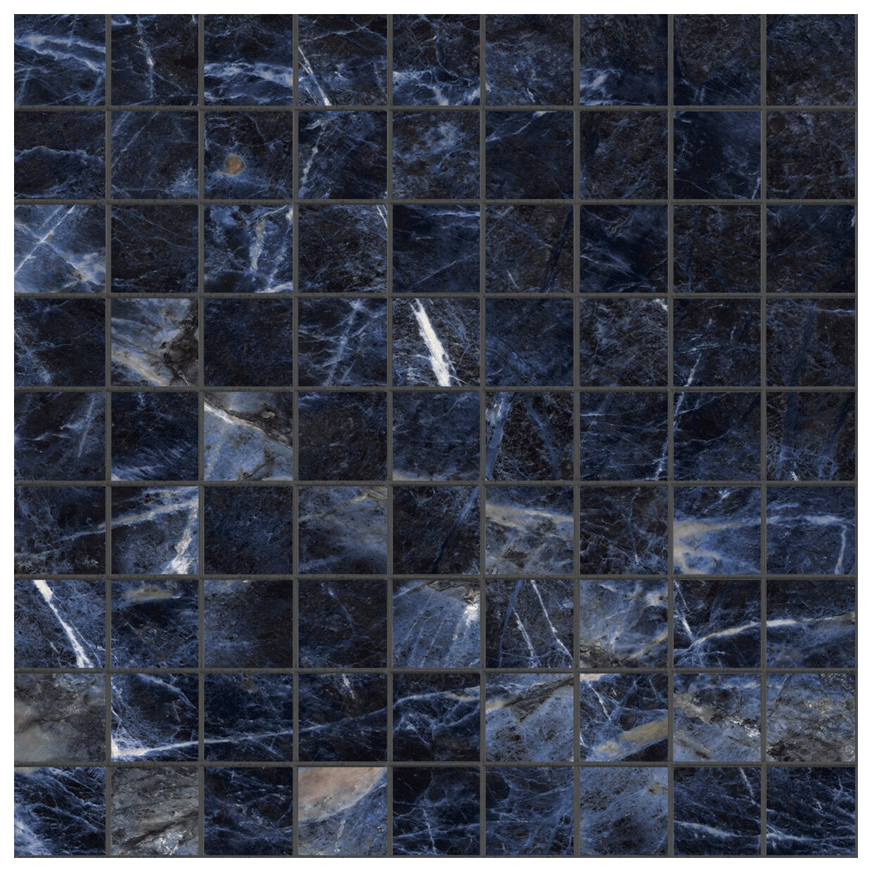 Marazzi Allmarble Sodalite BLU Mosaico LUX M9MV 30x30 - mozaika błyszcząca imitująca marmur