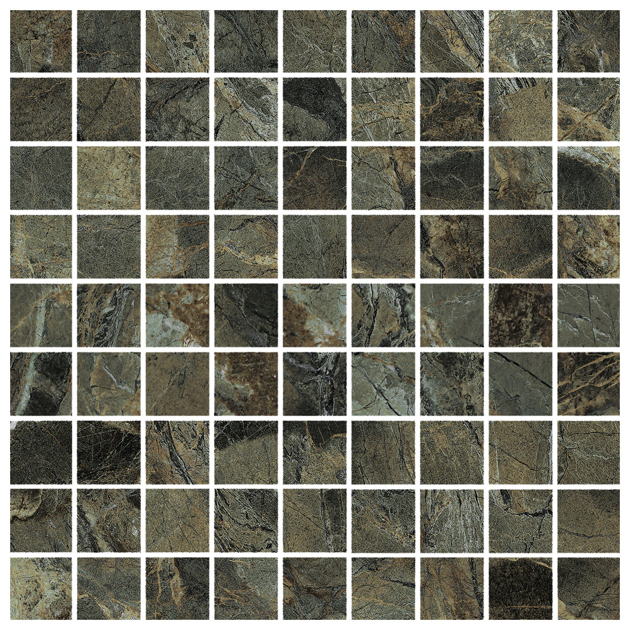 Marazzi Allmarble Verde Borgogna Mosaico LUX MEZ7 30x30 - mozaika marmuropodobna