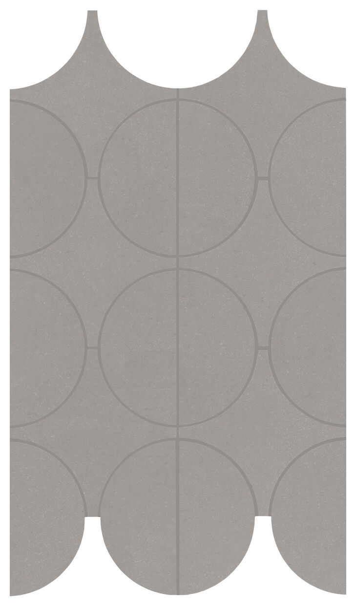 Marazzi Cementum Nickel Mosaico Cerchi M9Y1 23.8x41.4 - mozaika matowa do kuchni i łazienki betonopodobna