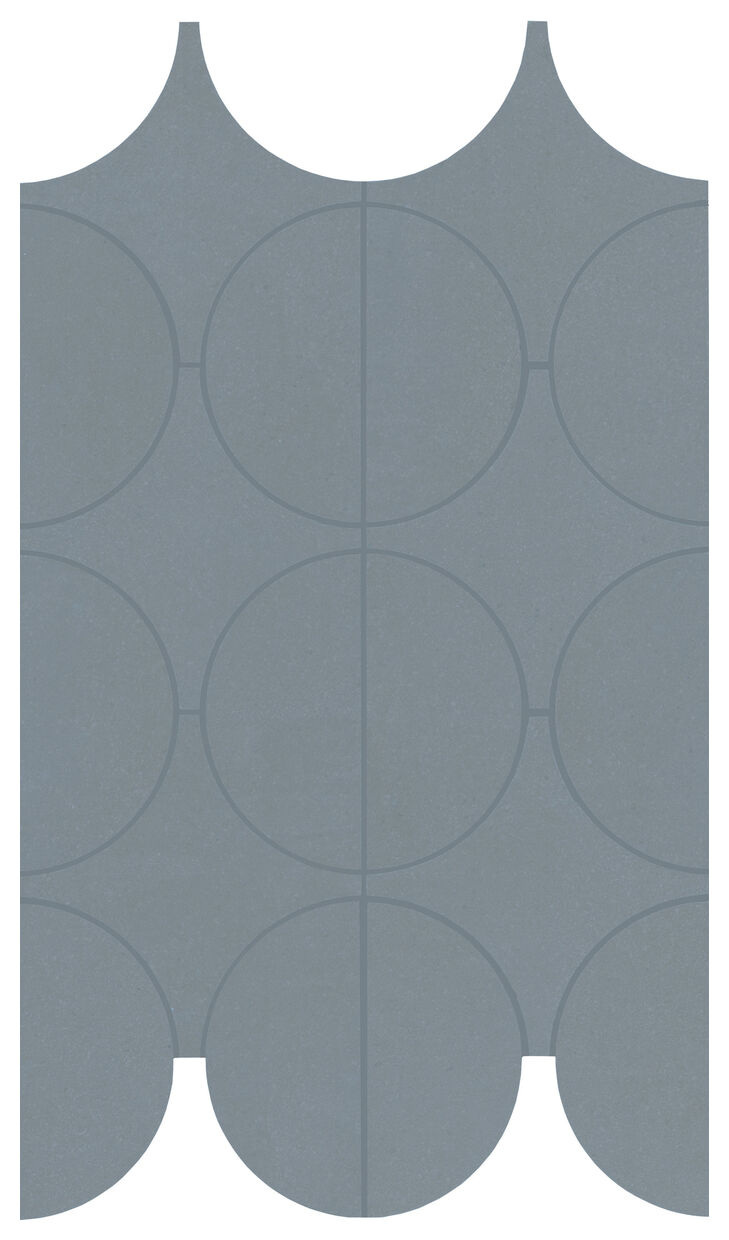 Marazzi Cementum Indigo Mosaico Cerchi M9Y3 23.8x41.4 - mozaika matowa do salonu betonopodobna