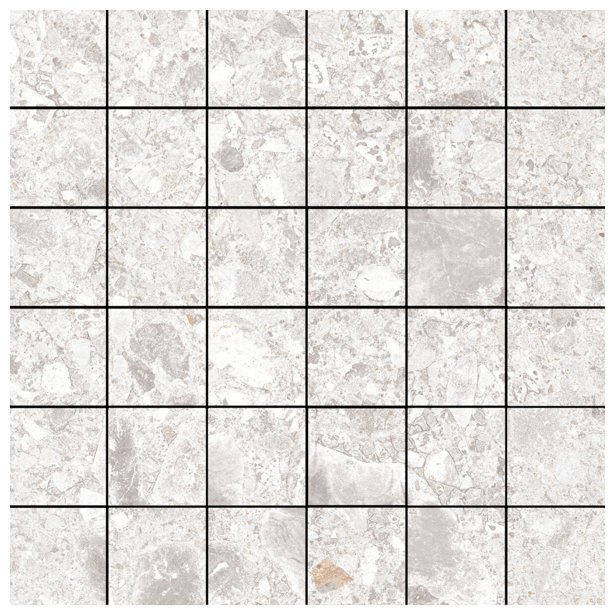 Marazzi Mystone Ceppo DI GRE Bianco Mosaico 5x5 MP32 30x30 - mozaika matowa imitująca kamień