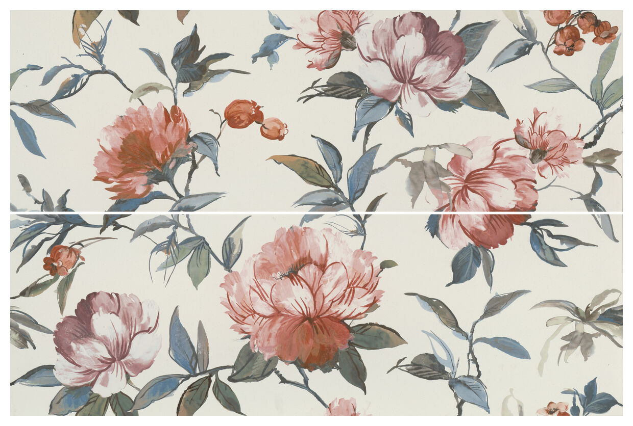 Marazzi Momenti Decoro Painting Bianco Touch MF9E 40x120 - płytka dekoracyjna biała kuchenna i łazienkowa