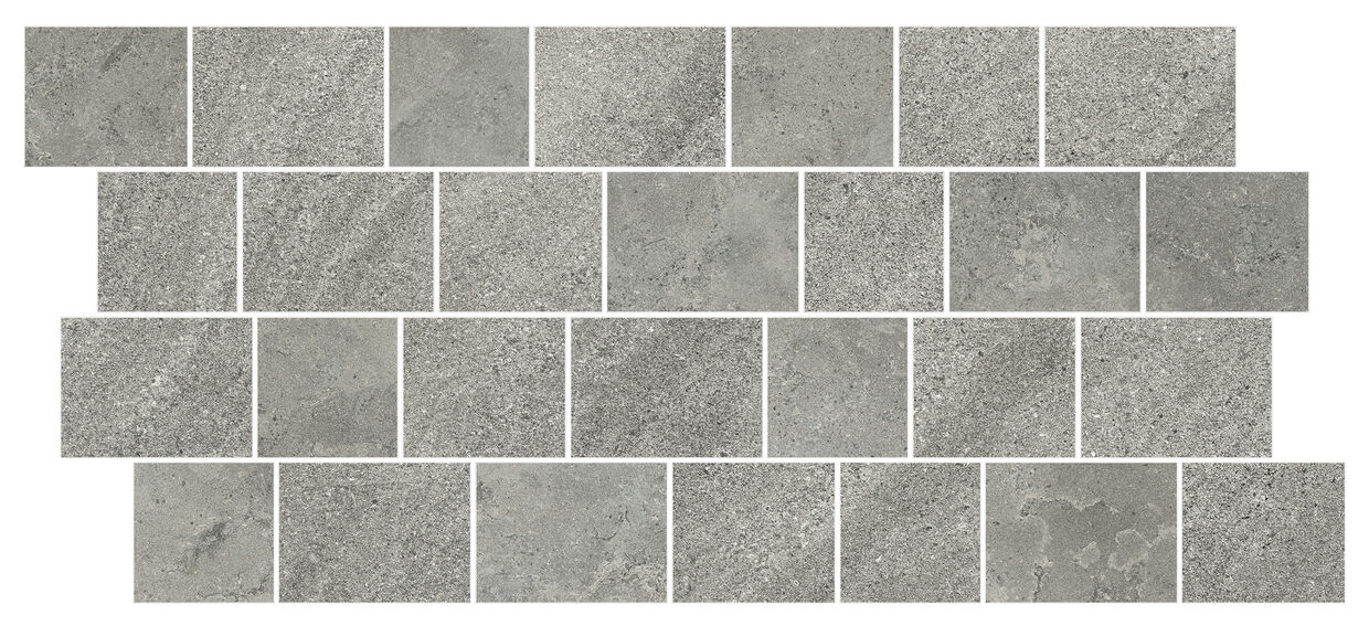 Marazzi Uniche Avignone Mosaico Spaccatella STR MAR2 28.4x59.4 - szara mozaika gresowa kamieniopodobna