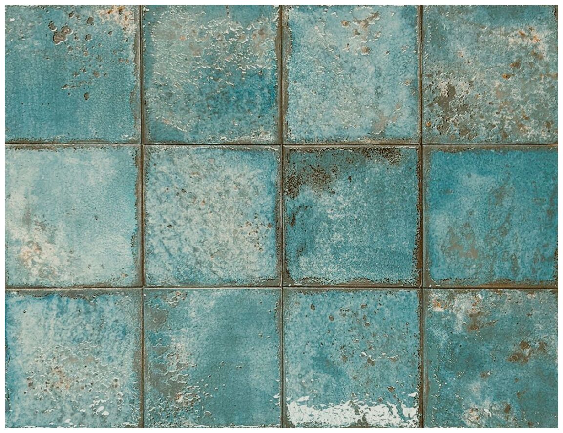 Mayolica Era Teal gres 12x12 - mały błyszczący gres hiszpański