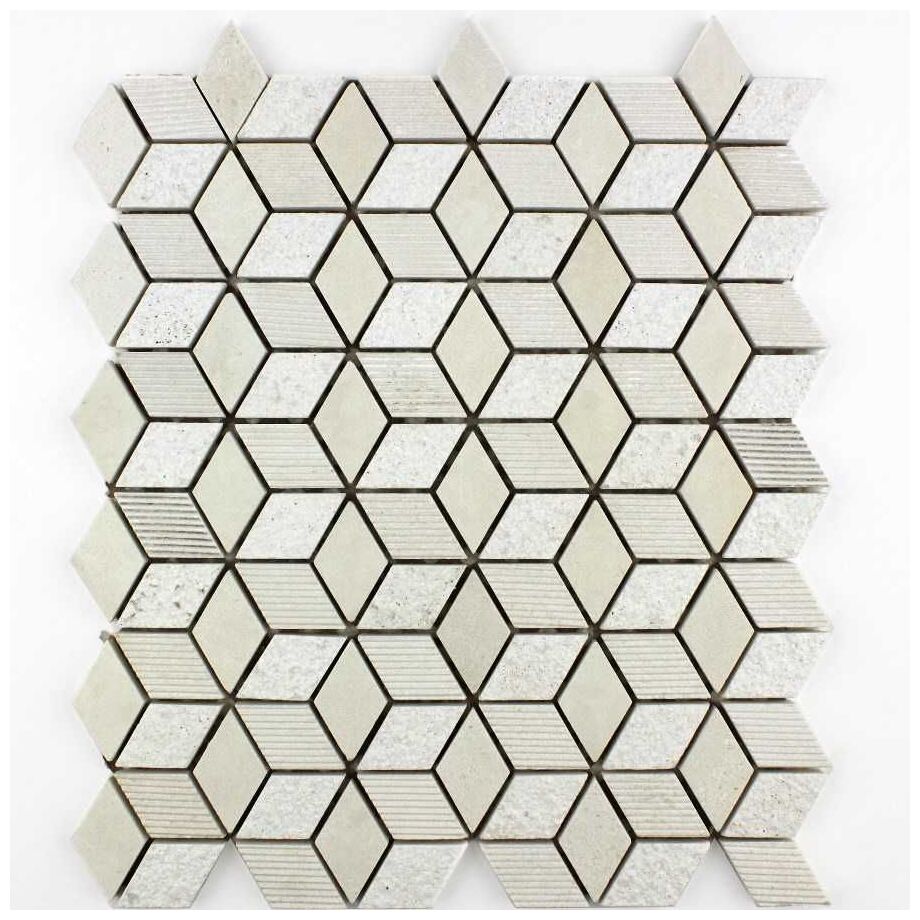 Duża mozaika kamienna A-MST08-XX-032 o kształcie rombów z różnorodnymi fakturami