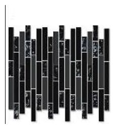 Duża mozaika szklana A-MGL08-XX-105 w odcieniach czerni z marmurowymi wzorami i matowym połyskiem