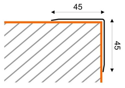 midas stainless steel profiles kątownik 4.5x4.5 250cm 