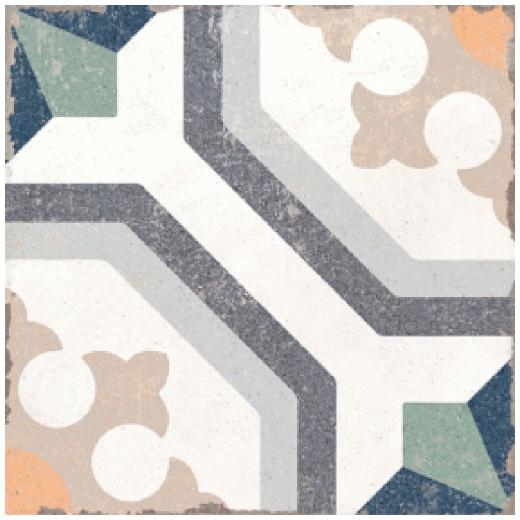 Gabana Melah gres 20x20 o matowej powierzchni w kolorach bieli niebieskiego zielonego i beżu