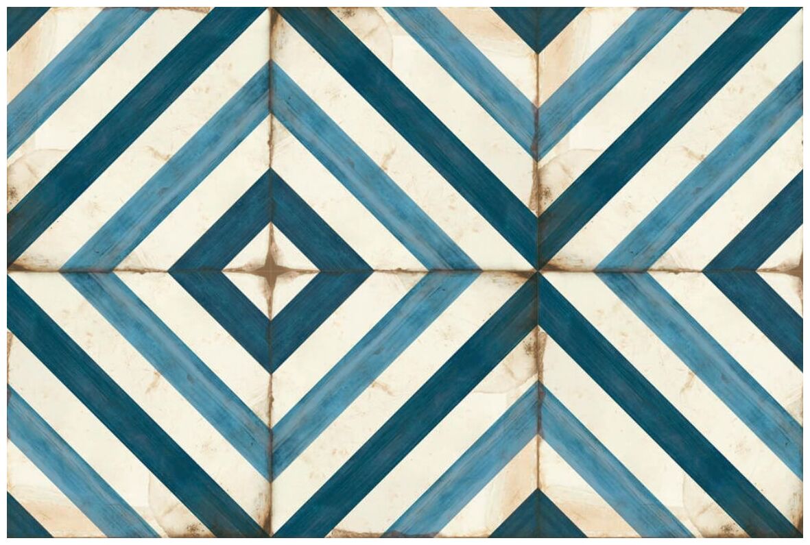 Gres Loft Floor Elyria 20x20 z niebieskimi pasami na kremowym tle w stylu vintage - zdjęcie nr: 2