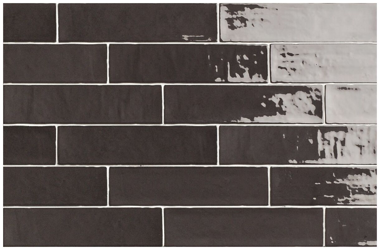 natucer zellige black płytka ścienna 6.2x25 - zdjęcie główne