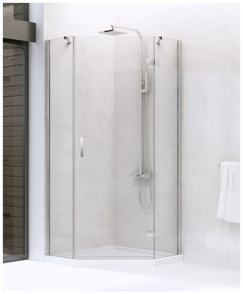 new trendy new azura kabina pięciokątna prawa. szkło czyste 6mm 90x90x195 (k-0338) - zdjęcie główne