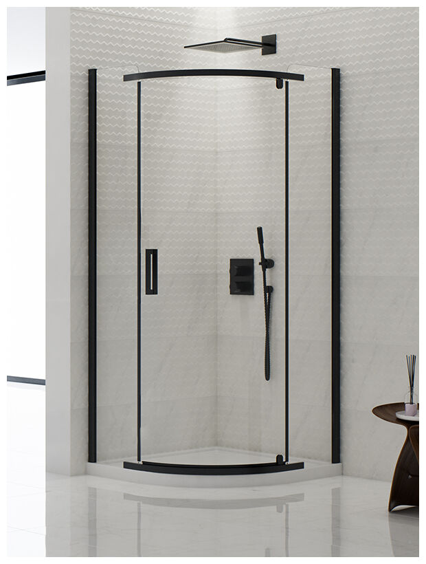 new trendy new komfort black kabina półokrągła r55 szkło czyste 6mm 90x90x195 (k-0469) 
