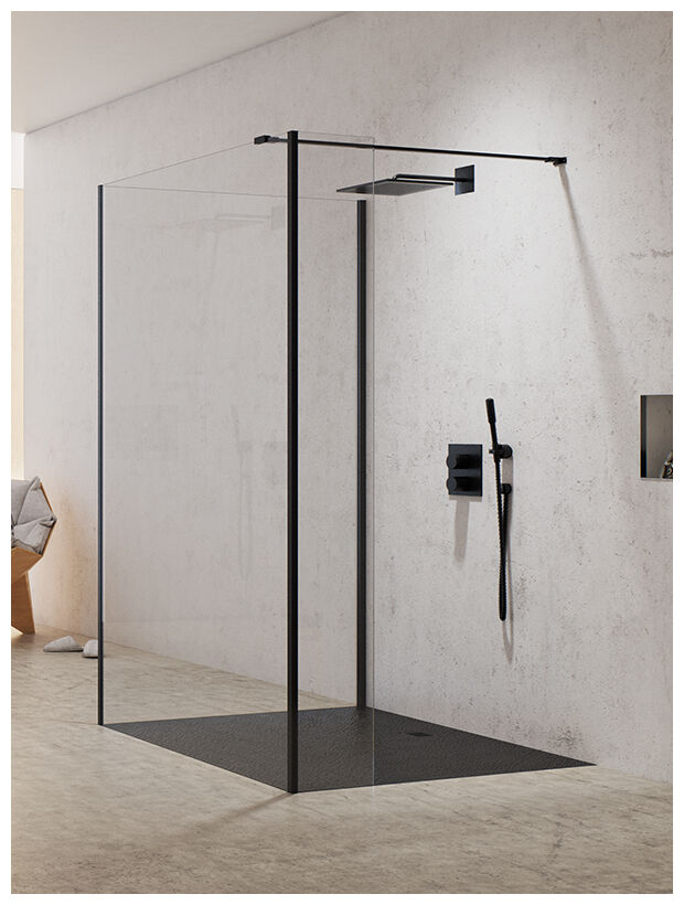 new trendy new modus black ścianka szklana walk-in. szkło czyste 8mm 120x200 (exk-0082) 
