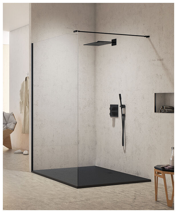 new trendy new modus black kabina walk-in. szkło czyste 8mm 80x200 (exk-0057) - zdjęcie główne
