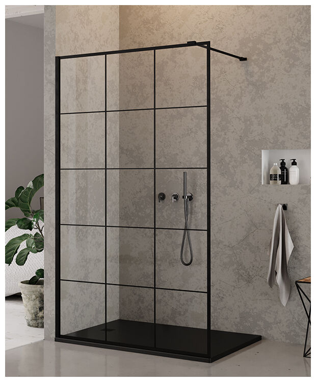 new trendy new modus black kabina walk-in. szkło czyste 8mm 90x200 (exk-0104) - zdjęcie główne