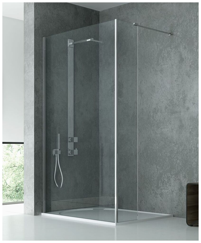 new trendy new modus kabina walk-in ścianka 2. szkło czyste 8mm 30x200 (exk-0053) - zdjęcie główne