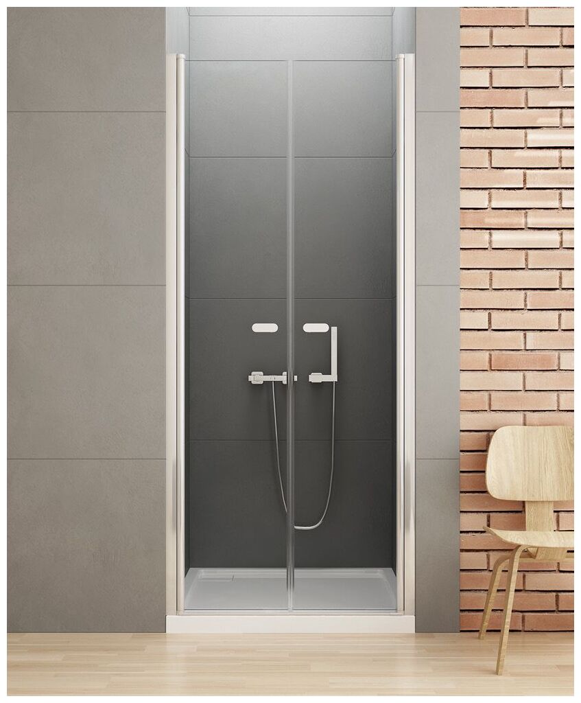 new trendy new soleo drzwi prysznicowe wnękowe dwudrzwiowe. szkło czyste 6mm 70x195 (d-0123a) - zdjęcie główne