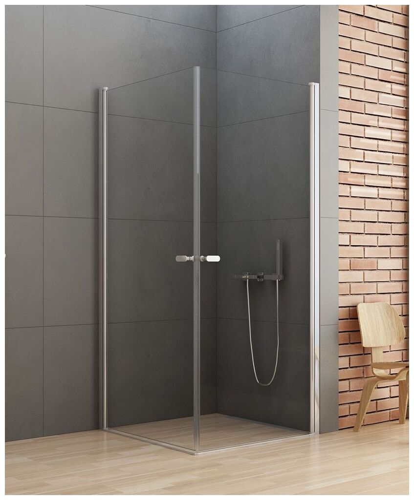 new trendy new soleo kabina kwadratowa dwudrzwiowa. szkło czyste 6mm 70x70x195 (d-0139a/d-0139a) - zdjęcie główne