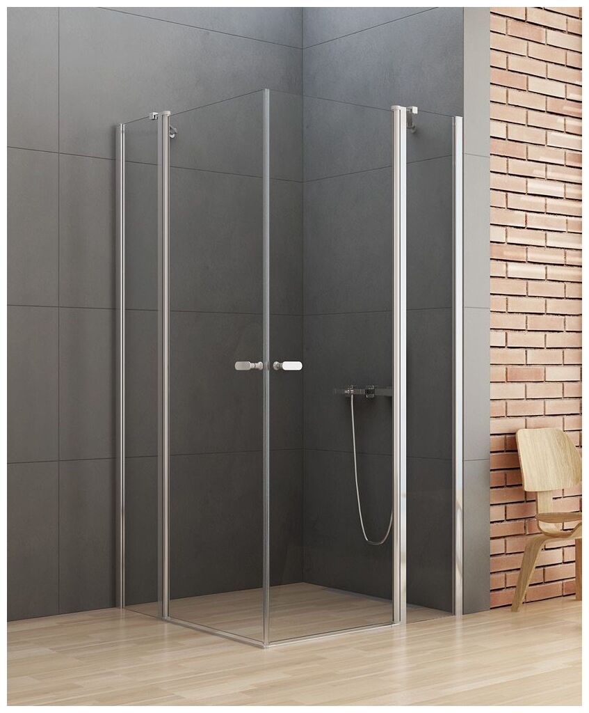 new trendy new soleo kabina kwadratowa dwudrzwiowa. szkło czyste 6mm 90x90x195 (k-0406) - zdjęcie główne