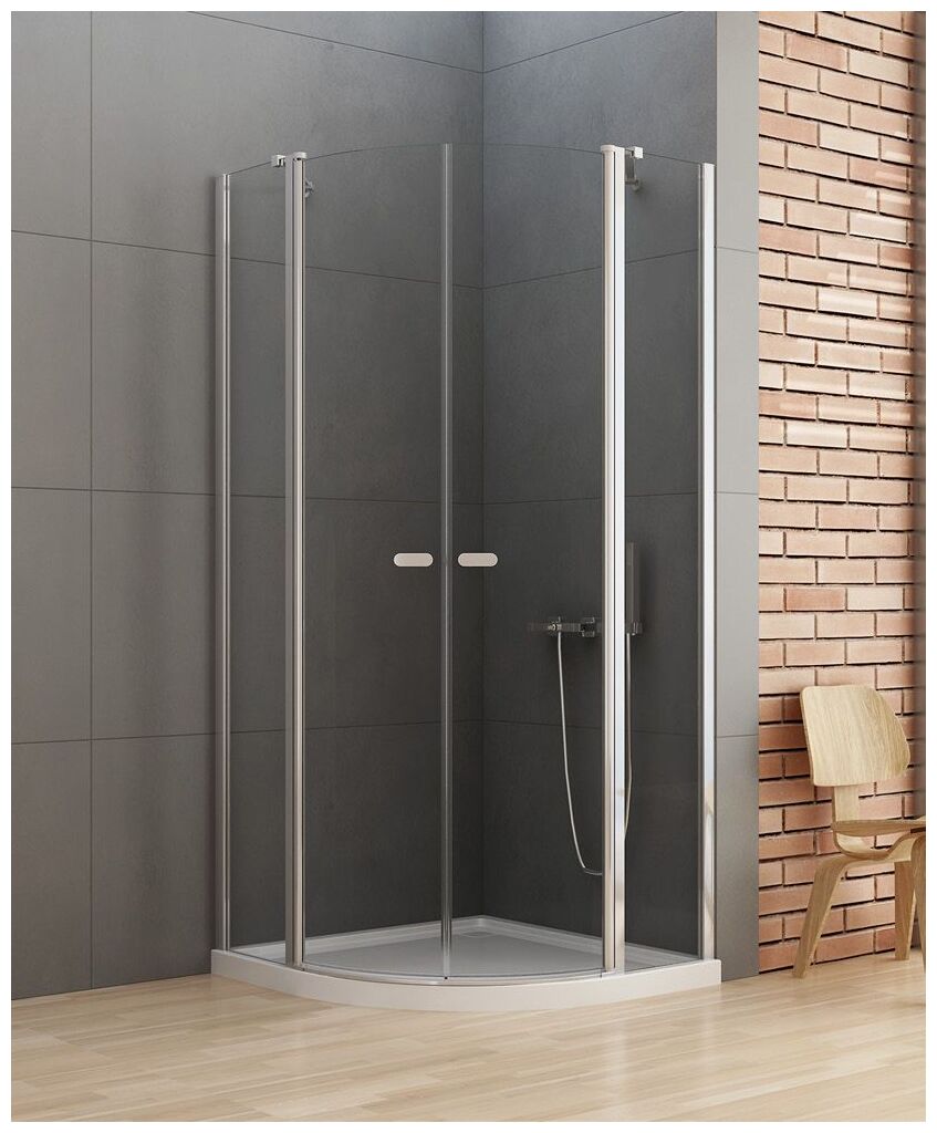 new trendy new soleo kabina półokrągła r55 dwudrzwiowa. szkło czyste 6mm 80x80x195 (k-0418) 