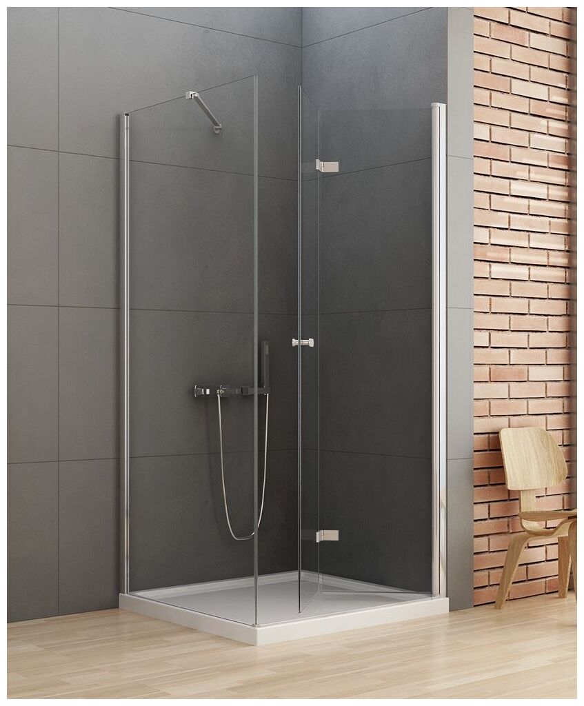 new trendy new soleo kabina prostokątna prawa. szkło czyste 6mm 90x80x195 (d-0153a/d-0087b) 