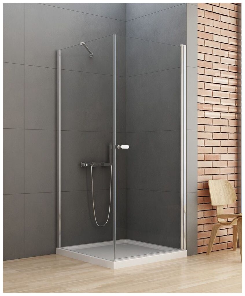 new trendy new soleo kabina prostokątna. wspornik skośny. szkło czyste 6mm 90x100x195 (d-0141a/d-0089b) - zdjęcie główne