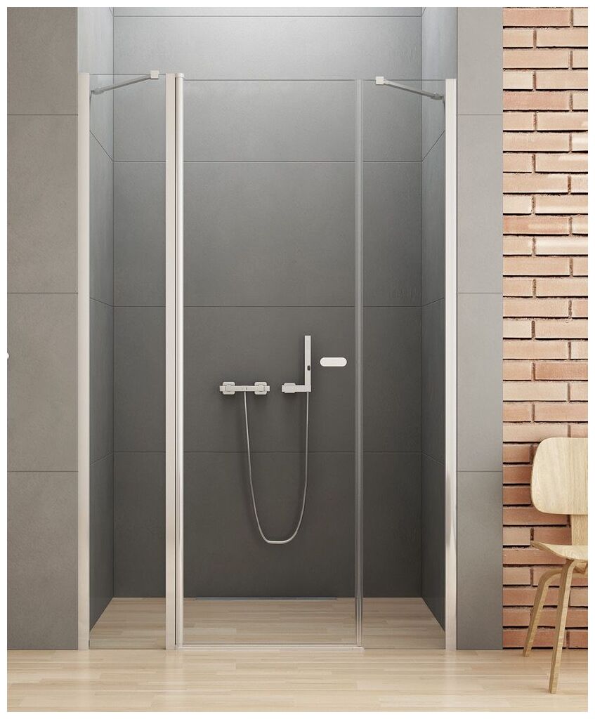 new trendy new soleo plus drzwi prysznicowe wnękowe. szkło czyste 6mm 140x195 (d-0174a) - zdjęcie główne
