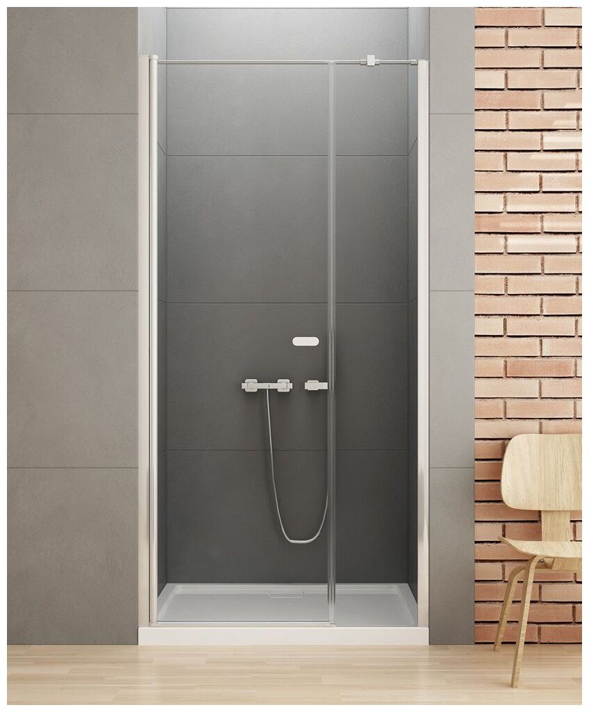 new trendy new soleo plus drzwi prysznicowe wnękowe. wspornik skośny. szkło czyste 6mm 110x195 (d-0140a/d-0094) - zdjęcie główne