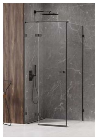 new trendy avexa black kabina prostokątna drzwi lewe. szkło czyste 6mm 100x120x200 (exk-1594) 