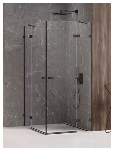 new trendy avexa black kabina prostokątna dwudrzwiowa. szkło czyste 6mm 80x100x200 (exk-1610) - zdjęcie główne