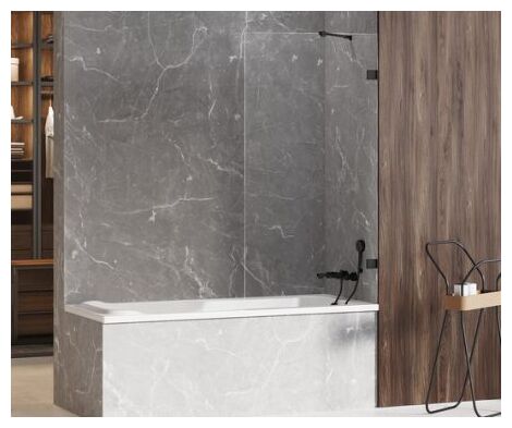new trendy avexa black parawan wannowy. szkło czyste 6mm 100x150 (exk-1981-wp) 