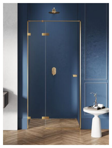 new trendy avexa gold drzwi prysznicowe wnękowe lewe. szkło czyste 6mm 130x200 (exk-1724) 