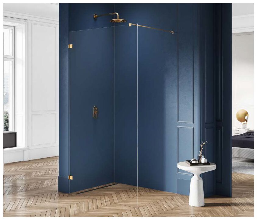 new trendy avexa gold kabina walk-in. szkło czyste 8mm 90x200 (exk-1818) 