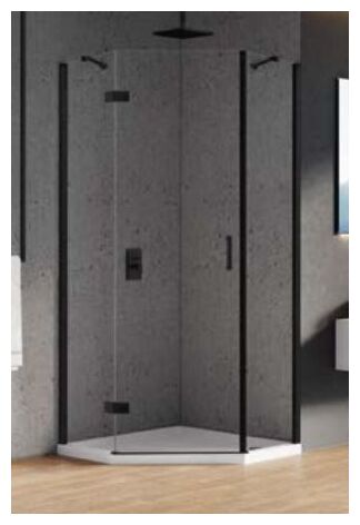 new trendy new azura black kabina pięciokątna prawa. szkło czyste 6mm 90x90x195 (k-0668) 