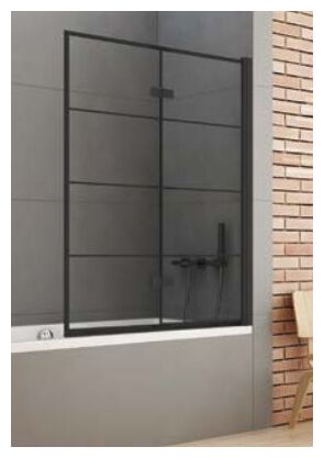 new trendy new soleo black parawan nawannowy lewy.wzór kratka szkło czyste 6mm 100x140 (p-0050) 